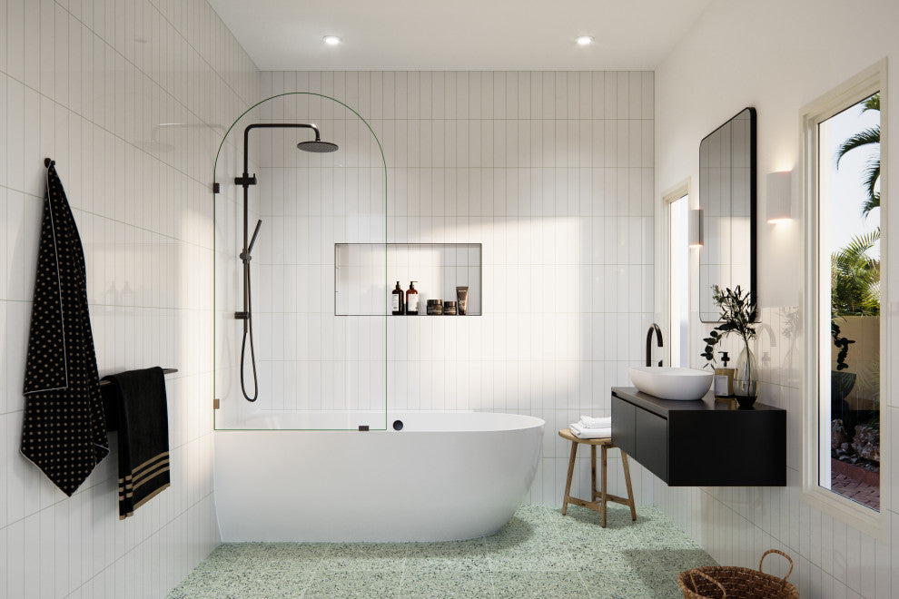 Bathtub Single Fixed Panels, Oil Rubbed Bronze, 34"wx66.75"h