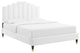 Elise Queen Performance Velvet Platform Bed MOD-6691-WHI