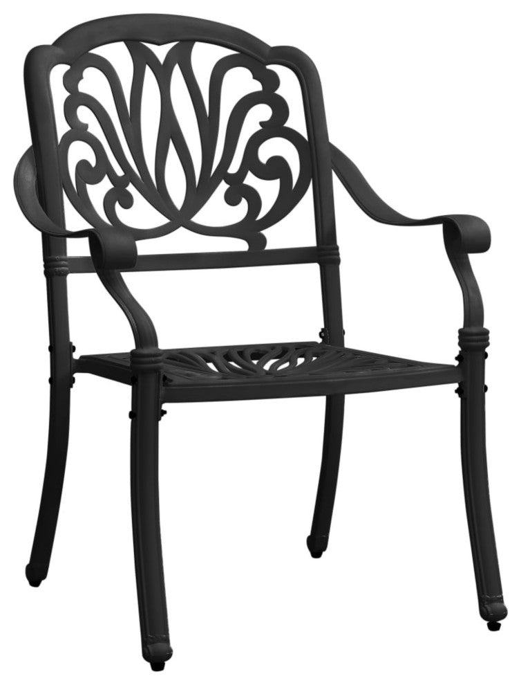 Vidaxl Garden Chairs 2-Piece Set Cast Aluminum Black