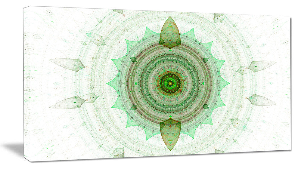 Light Green Cryptical Sphere, Abstract Wall Art Canvas, 40x20