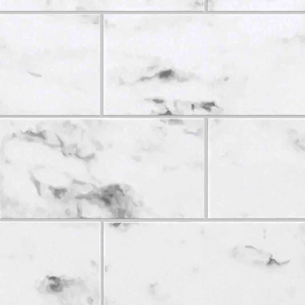Transolid SaraMar 36"x36"x96" 6-Piece Shower Wall Kit, White Venito