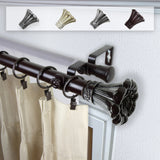 Dakota 1" Double Curtain Rod, Mahogany, 48-84"