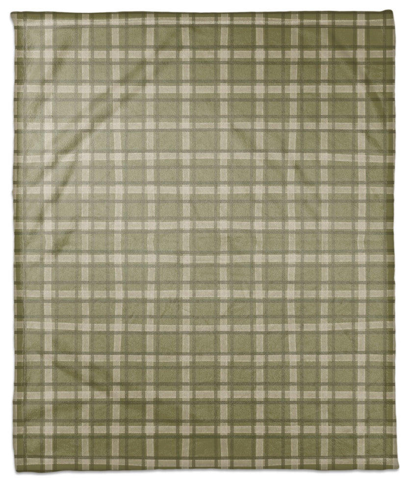 Green Multi Plaid 50x60 Coral Fleece Blanket