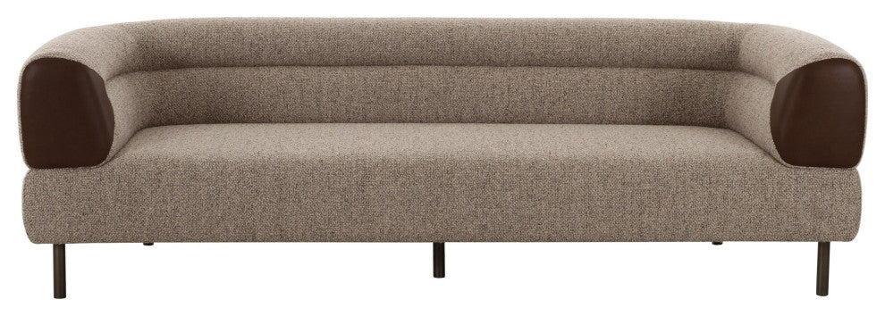Divani Casa Plume Modern Brown Fabric Sofa