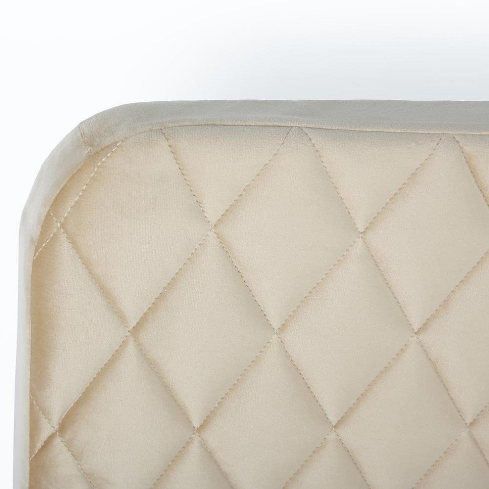 Better Home Products Roza Velvet Upholstered Queen Bed With Headboard Champaign