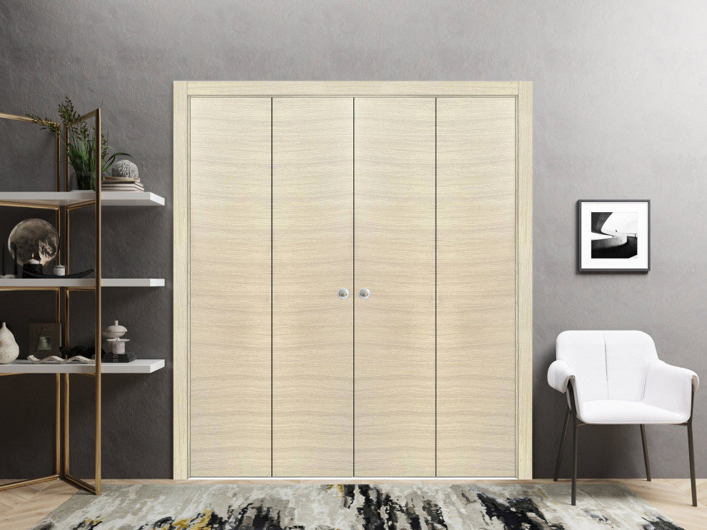 Sliding Double Bi-fold Doors 72 x 84 | Planum 0010 Natural Veneer