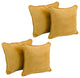 18" Double-Corded Solid Microsuede Square Throw Pillows, Set of 4, Lemon