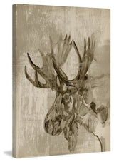 "Startled Moose" Painting Print on Wrapped Canvas, 16"x24"