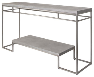 Elegant Modern Tiered Console Table Faux Shagreen Art Deco Open Shelf Minimalist