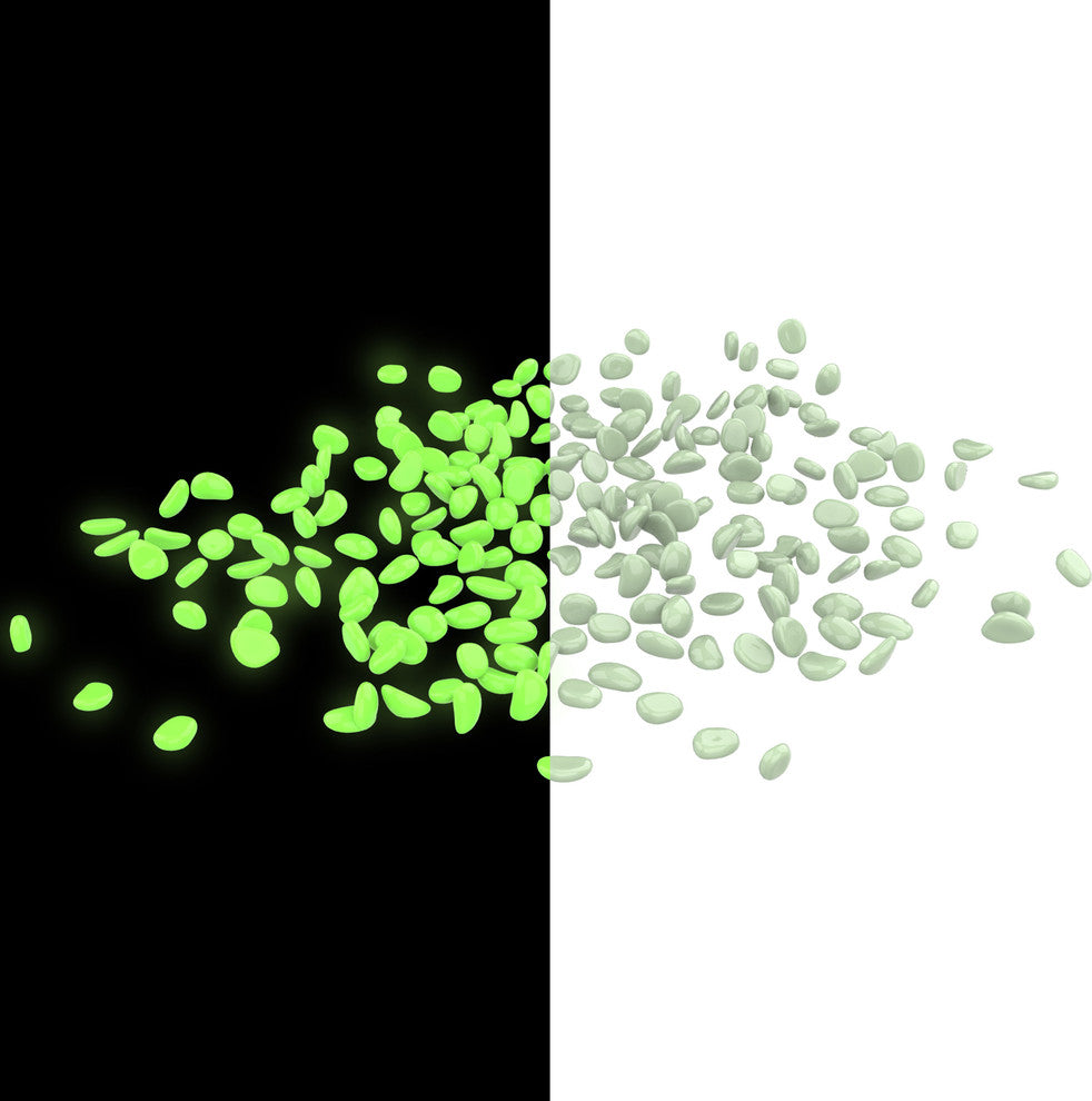 Pure Garden Garden Stones, 200 Count Glowing Pebbles, Green