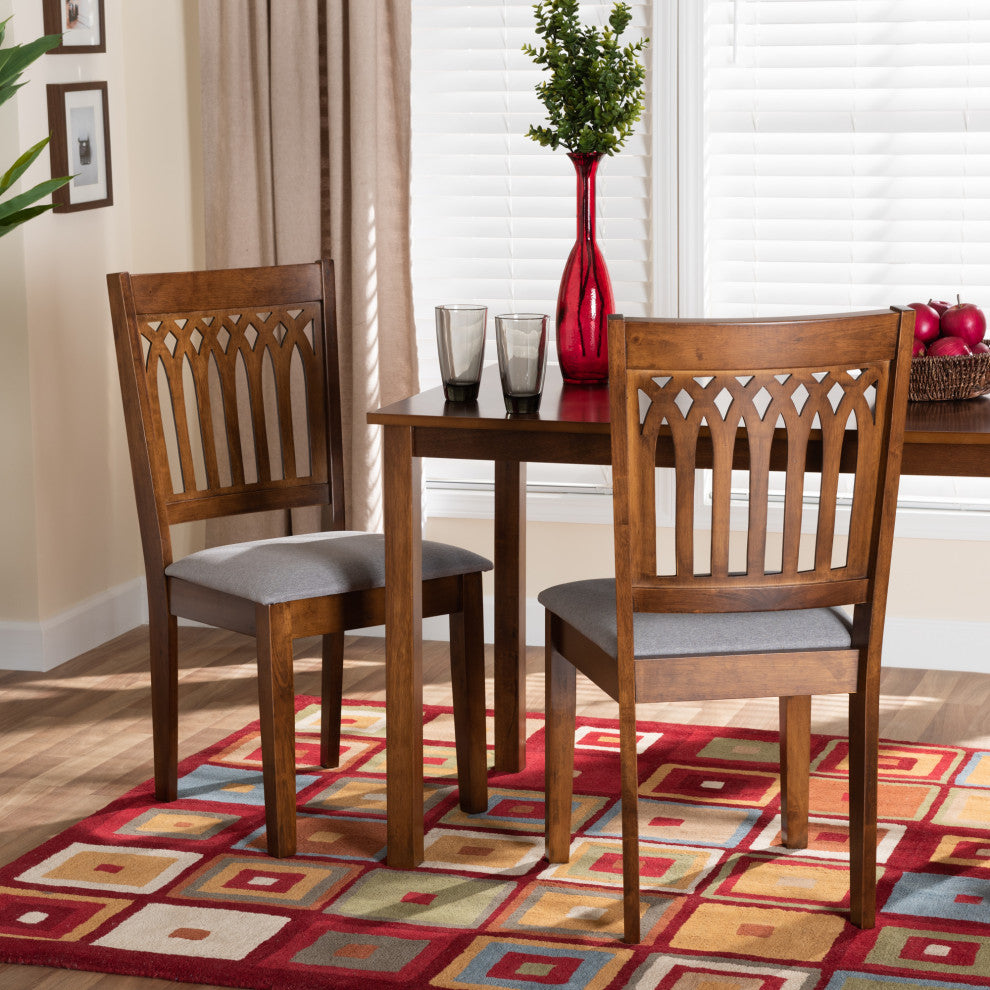 Marsala Modern Collection, Gray/Walnut Brown, Dining Chair