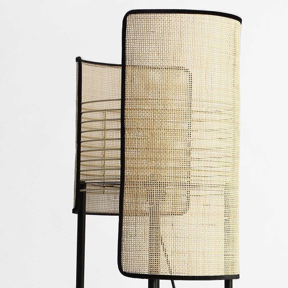 Vidalite Mazal, Boho Bamboo Wicker Floor Lamp