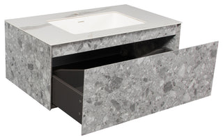 Terazzo Grey Bathroom Vanity with Imitation Stone Design, 36"
