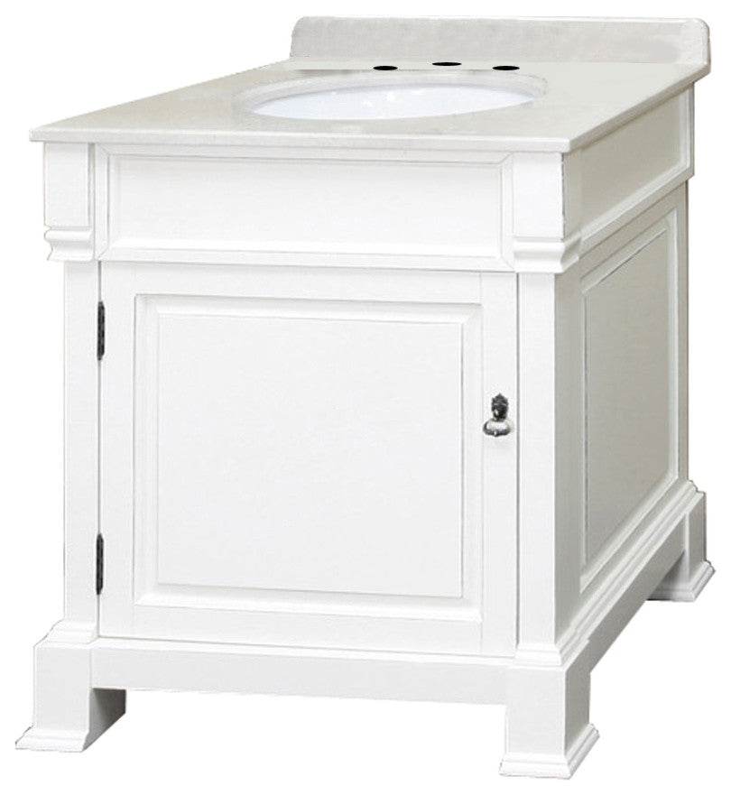 30" Single Sink Vanity, Wood, White