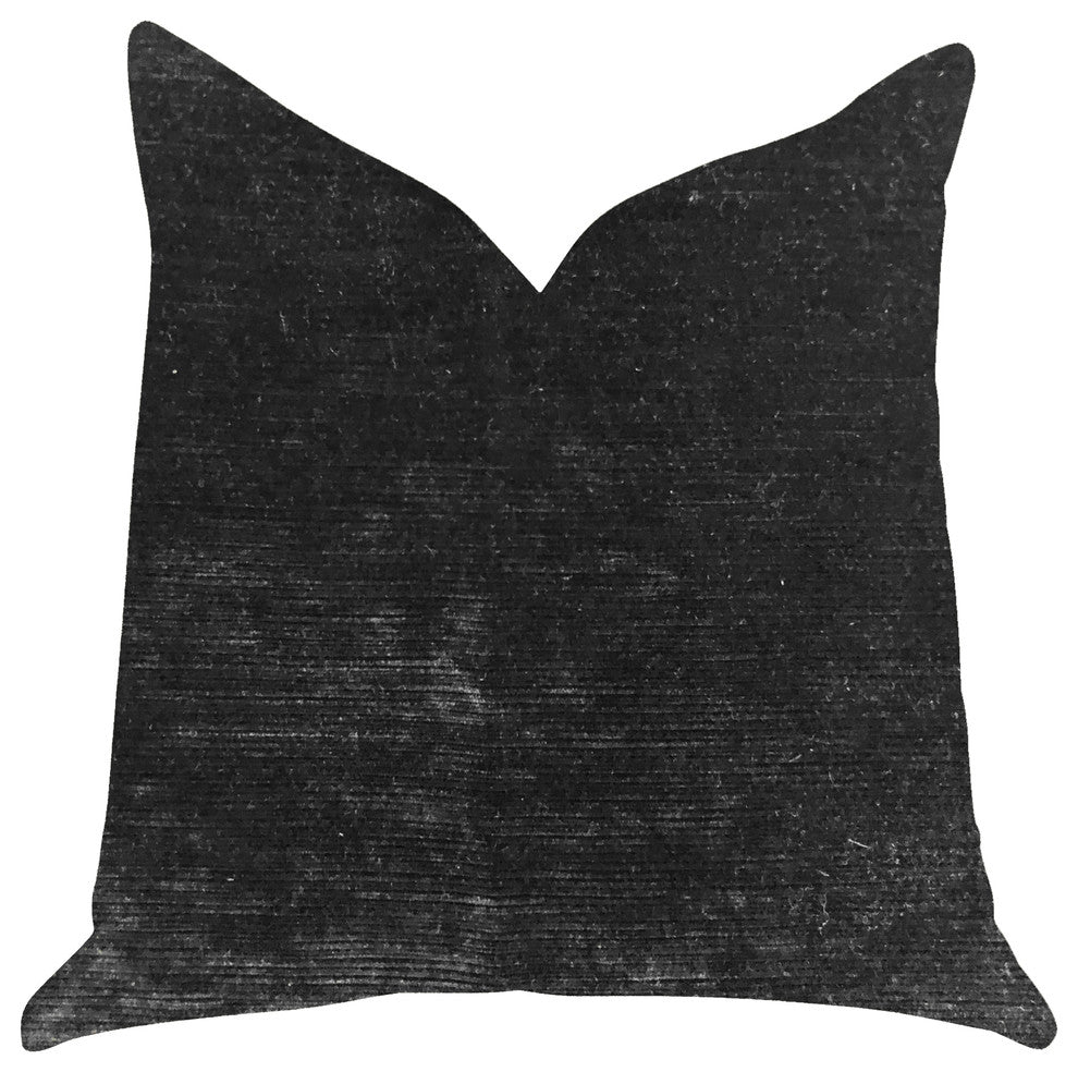Onyx Caviar Velvet Throw Pillow in Black, 20"x36" King