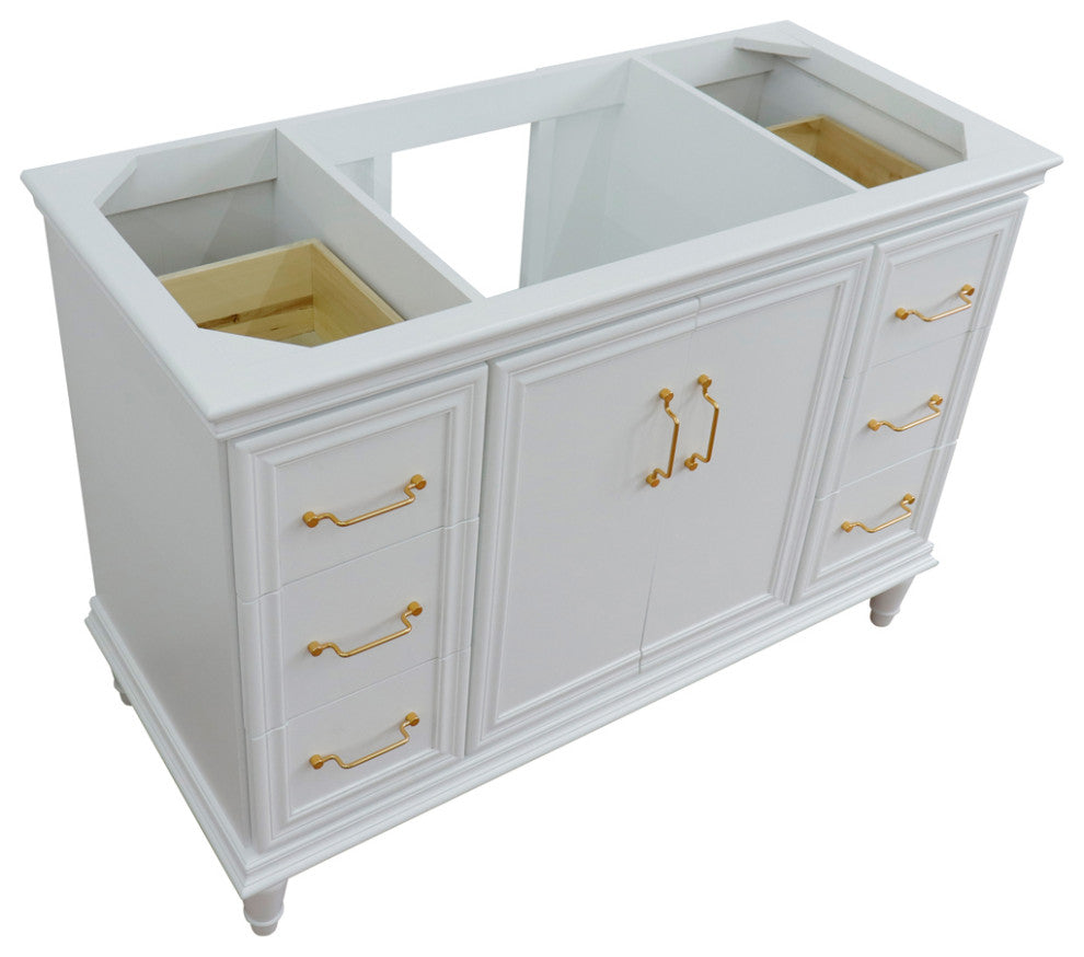 48" Single Vanity, White Finish- Cabinet Only