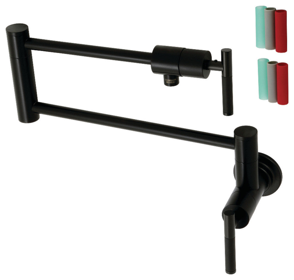 Kingston Brass KS4100CKL Kaiser Wall Mount Pot Filler Faucet, Matte Black