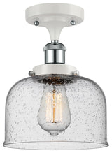 Innovations 916-1C-WPC-G74 1-Light Semi-Flush Mount, White, Polished Chrome