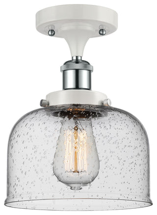 Innovations 916-1C-WPC-G74 1-Light Semi-Flush Mount, White, Polished Chrome