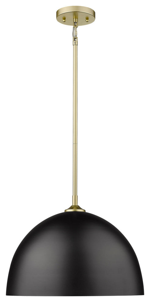 Zoey Large Pendant, Olympic Gold With Matte Black Shade