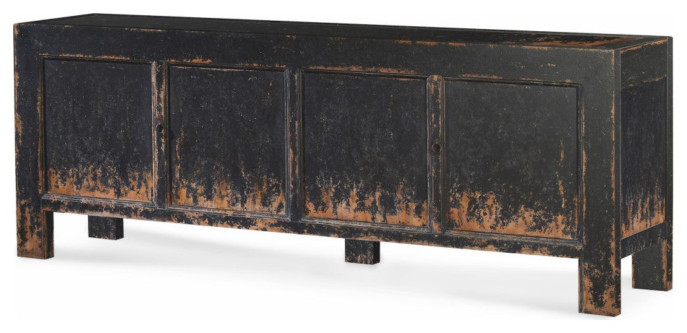 Shiyan 4 Door Chest - Ebony Finish