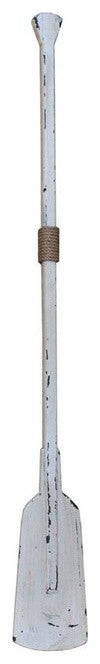 Wooden Rustic Whitewash Decorative Squared Rowing Oar, 50''