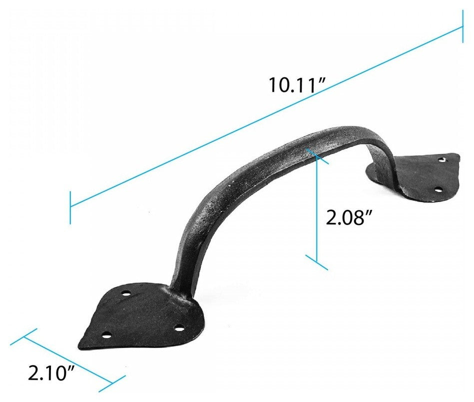 Renovators Supply Kitchen Cabinet Handles 10" Black Wrought Iron Cabinet Pulls