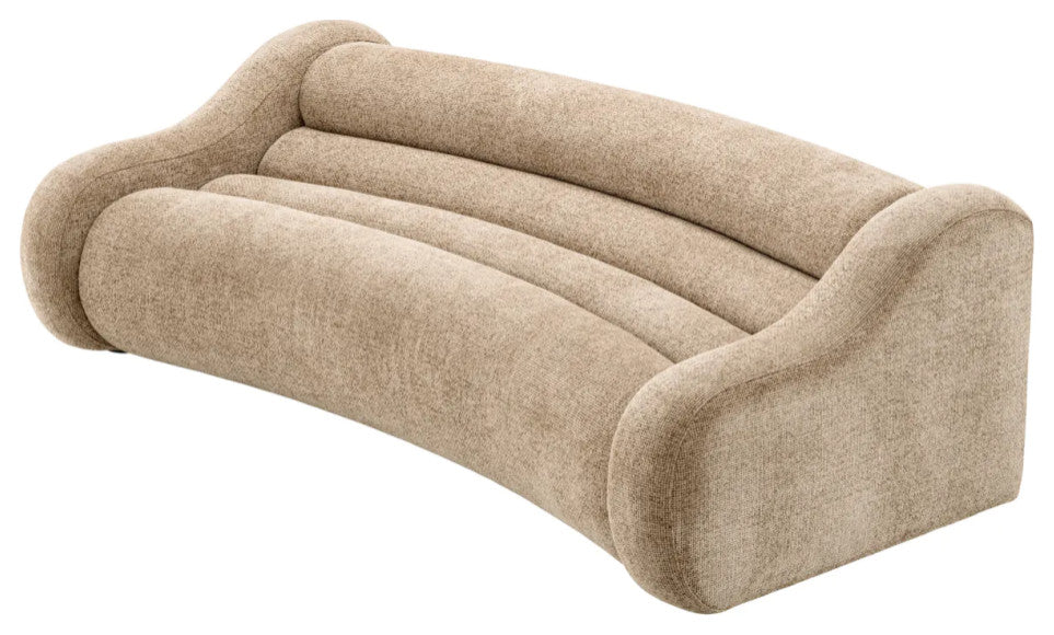 Beige Curved Sofa, Eichholtz Carbone