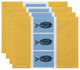 18x14-inch, Fish Chips, Animal Print Placemat, Yellow (Set of 4)