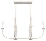 Southcrest Distressed White 6 Light Linear Chandelier Light