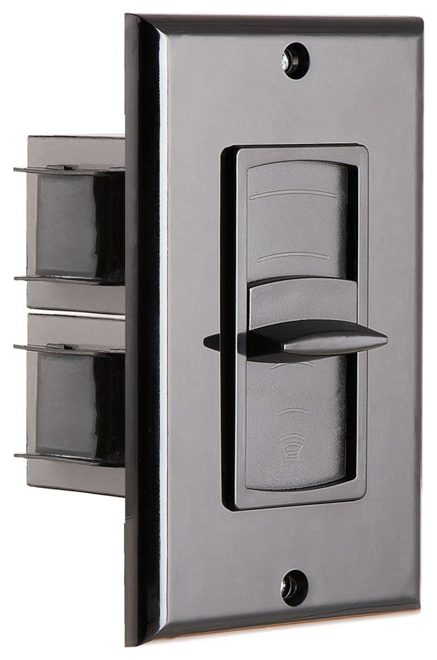In Wall 100W Slider Volume Control, Impedance Matching, BLK & Brown Decora Style