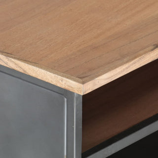 Vidaxl Coffee Table Gray 35.4"x19.7"x13.8" Solid Acacia Wood