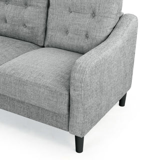 Safavieh Couture Nathaniel Tufted 3 Seater Sofa, Grey
