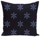 Flurries, Decorative Holiday Print Pillow, Navy Blue, 16"x16"