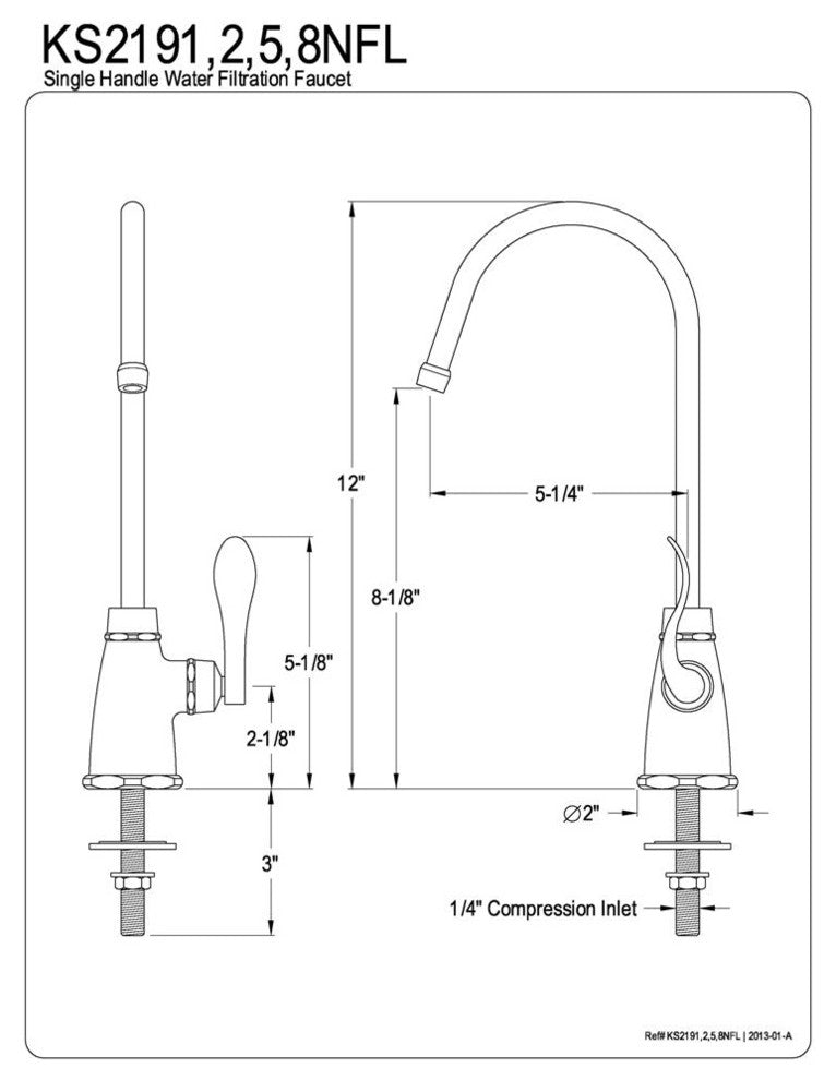 NuWave French Low-Lead Cold Water Filtration Faucet,Polished Brass
