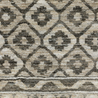Callum Diamond Panel Grey/Beige Fringe Edge Rug 3'3" x 5'