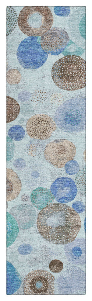 Machine Washable Indoor/Outdoor Chantille ACN1896 Teal 2'3" x 7'6" Runner Rug