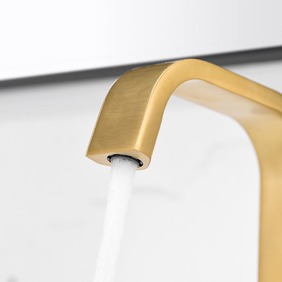 Luxier MSC14-T Single-Handle Bathroom Faucet With Drain, Brushed Gold