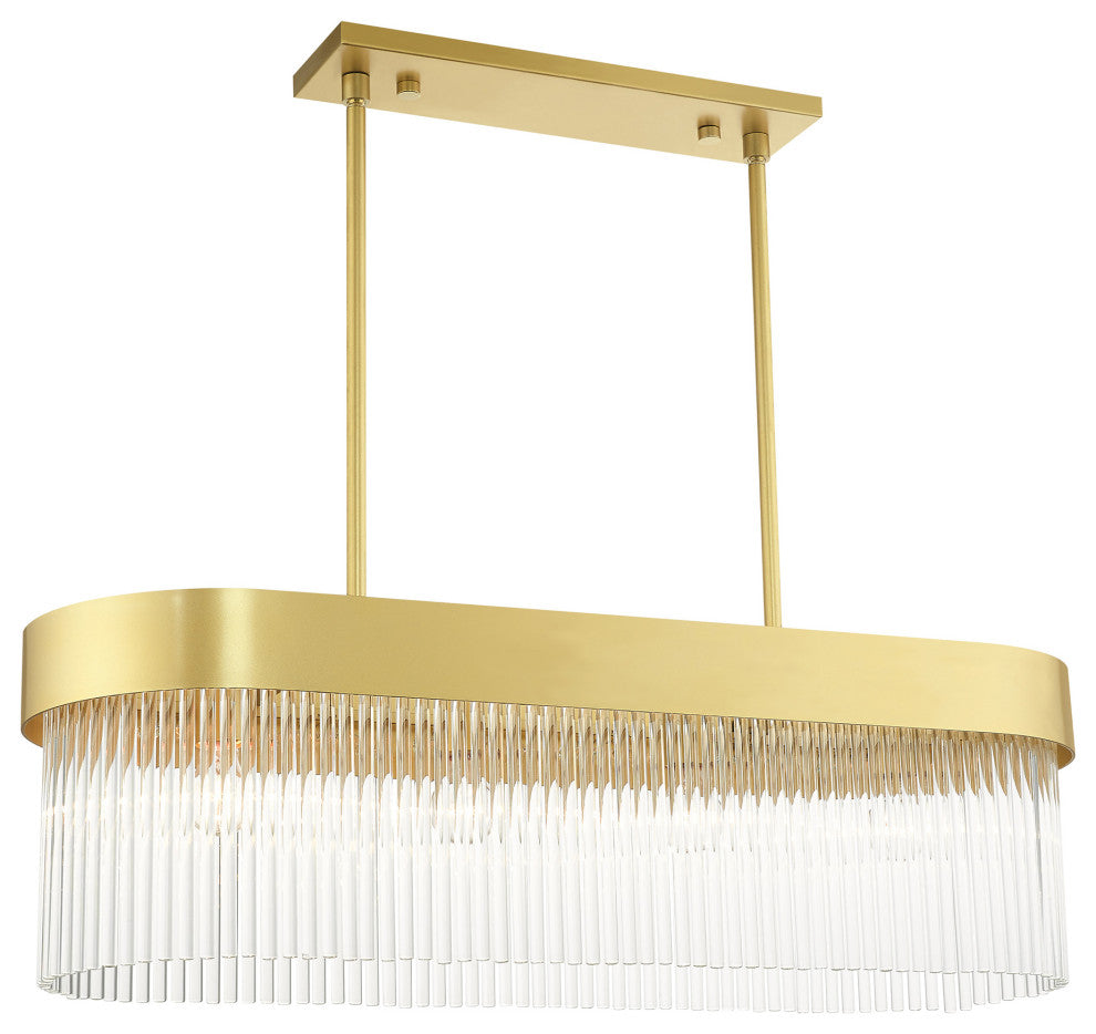Livex Lighting Norwich 4 Light Soft Gold Linear Chandelier
