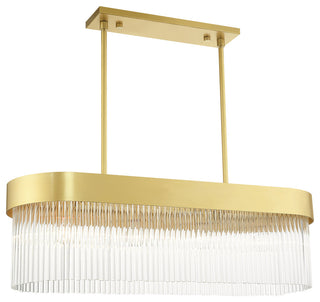 Livex Lighting Norwich 4 Light Soft Gold Linear Chandelier