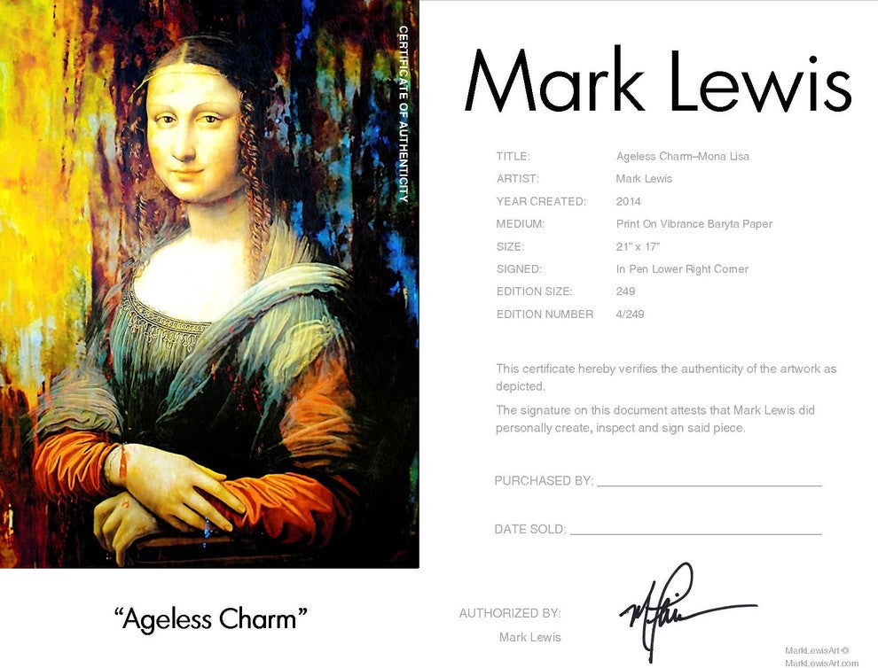 Mona Lisa "Ageless Charm" Art by Mark Lewis