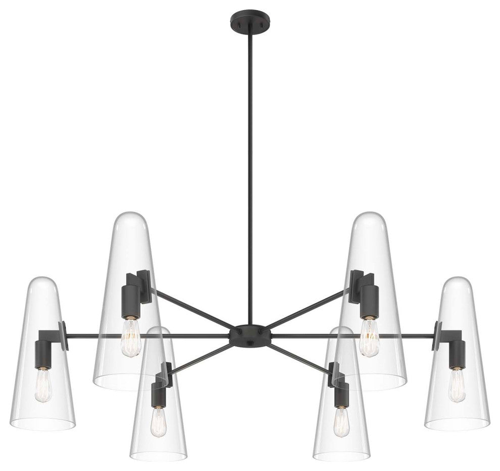 Beacon 6-Light Chandelier, Clear Black