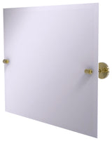 Frameless Landscape Beveled Edge Tilt Mirror, Unlacquered Brass