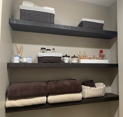 2"x12" Deep Rustic Floating Shelf, Easy Hang Mounting Included, Black, 72"