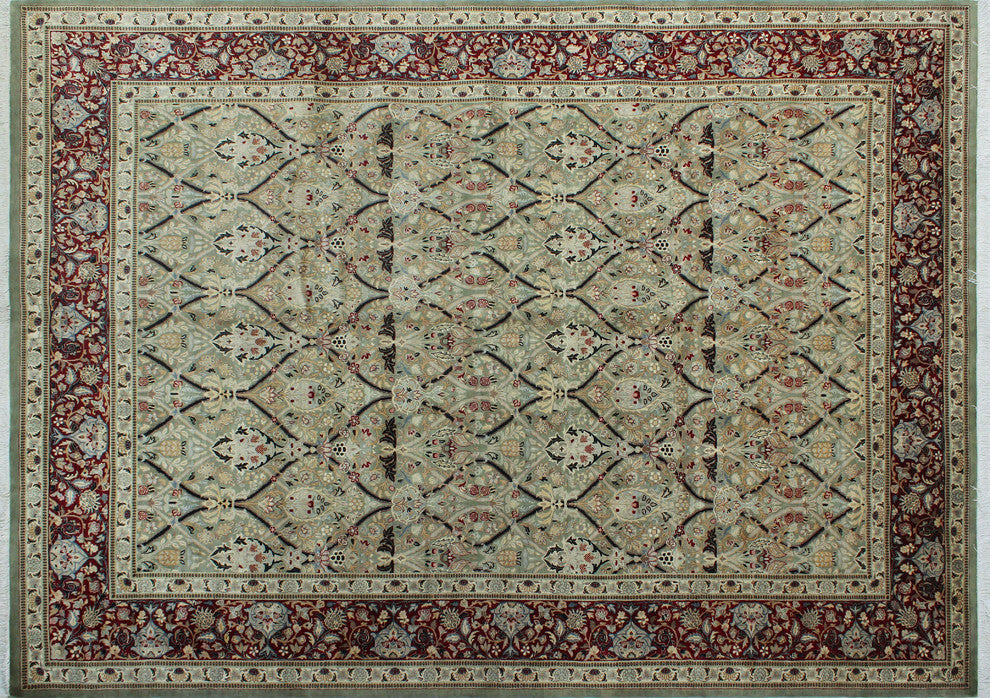Pak-Persian Mujahid Light Green Rug, 9'1x12'5