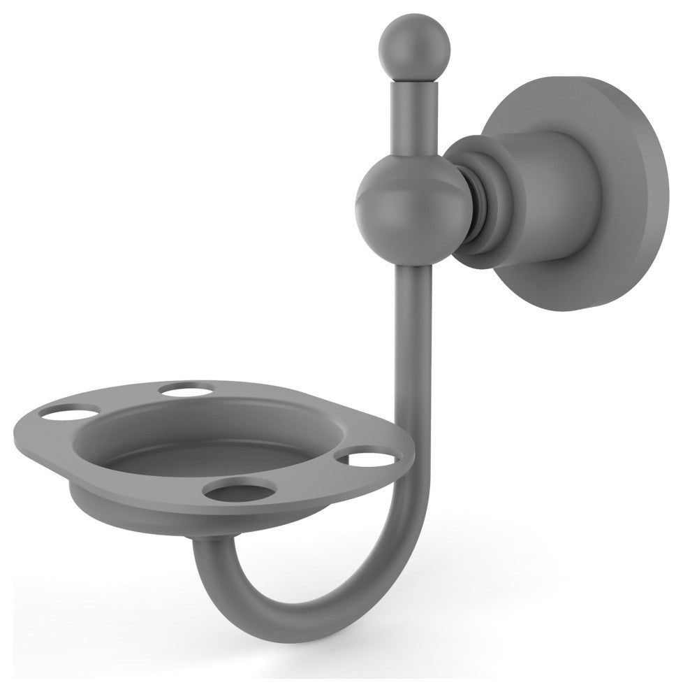 Astor Place Tumbler and Toothbrush Holder, Matte Gray