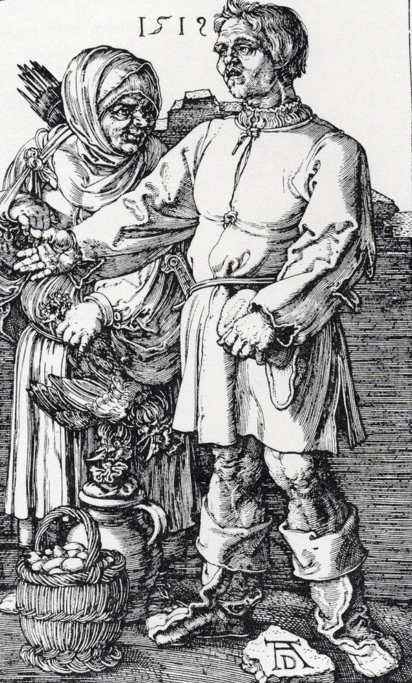 Albrecht Durer The Peasant And His Wife At Market Wall Decal Print