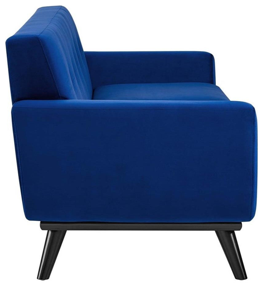 Engage Performance Velvet Loveseat, Navy