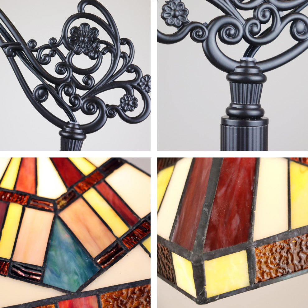 Vincent Tiffany-Style 1-Light Mission Reading Floor Lamp 11"
