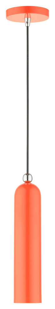 Shiny Orange Mid Century Modern, Minimal, Urban, Scandinavian Pendant